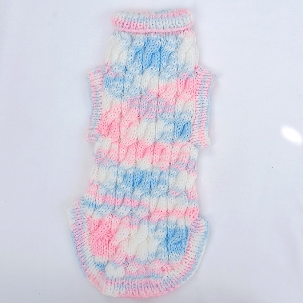 Handmade Knit Cabled Dog Coat NEW- Sz. XS